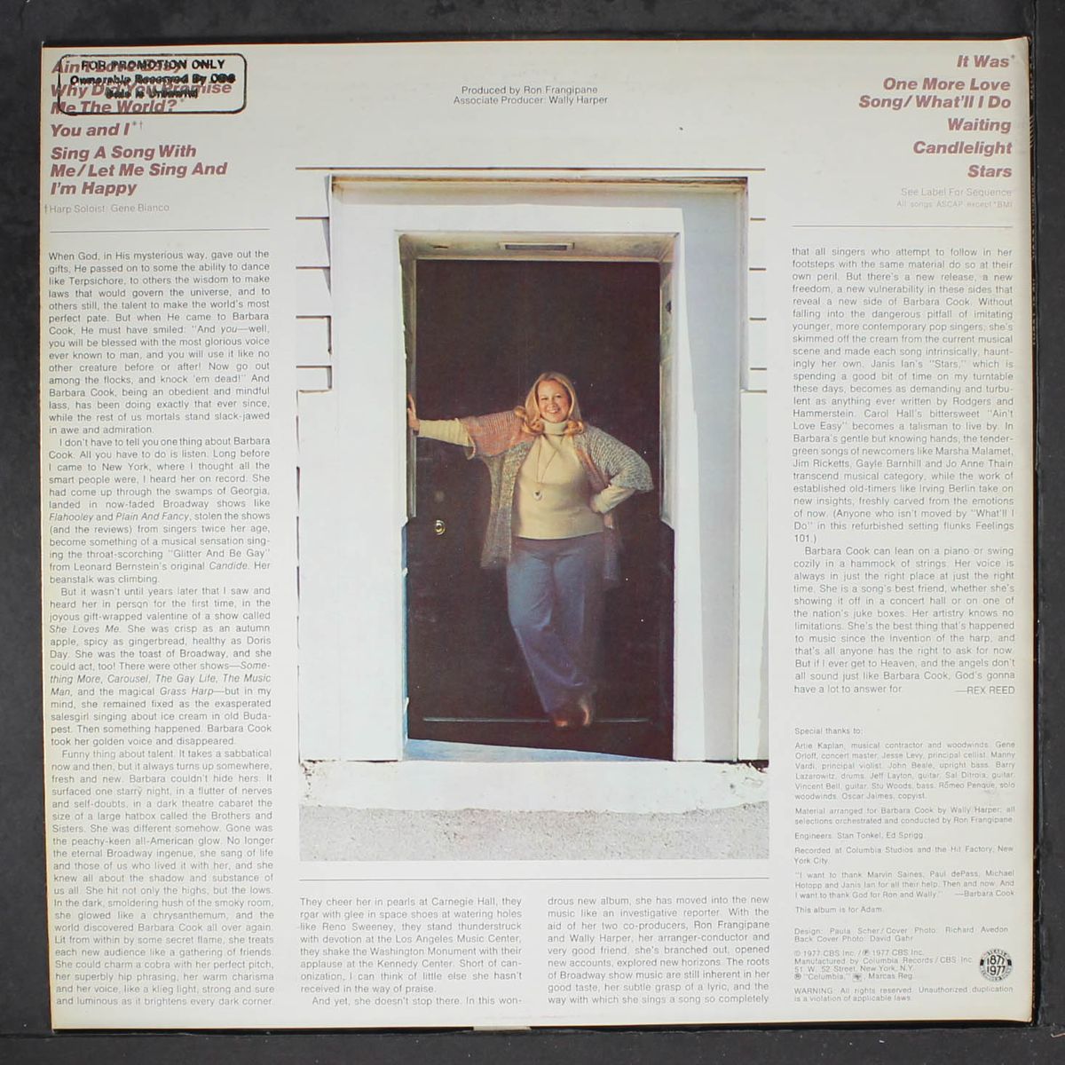as of today by BARBARA COOK
