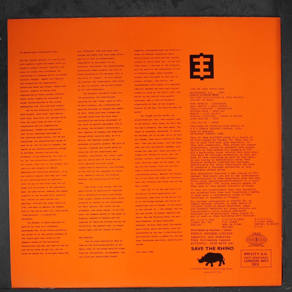 live at the mardi gras by PSYCHIC TV