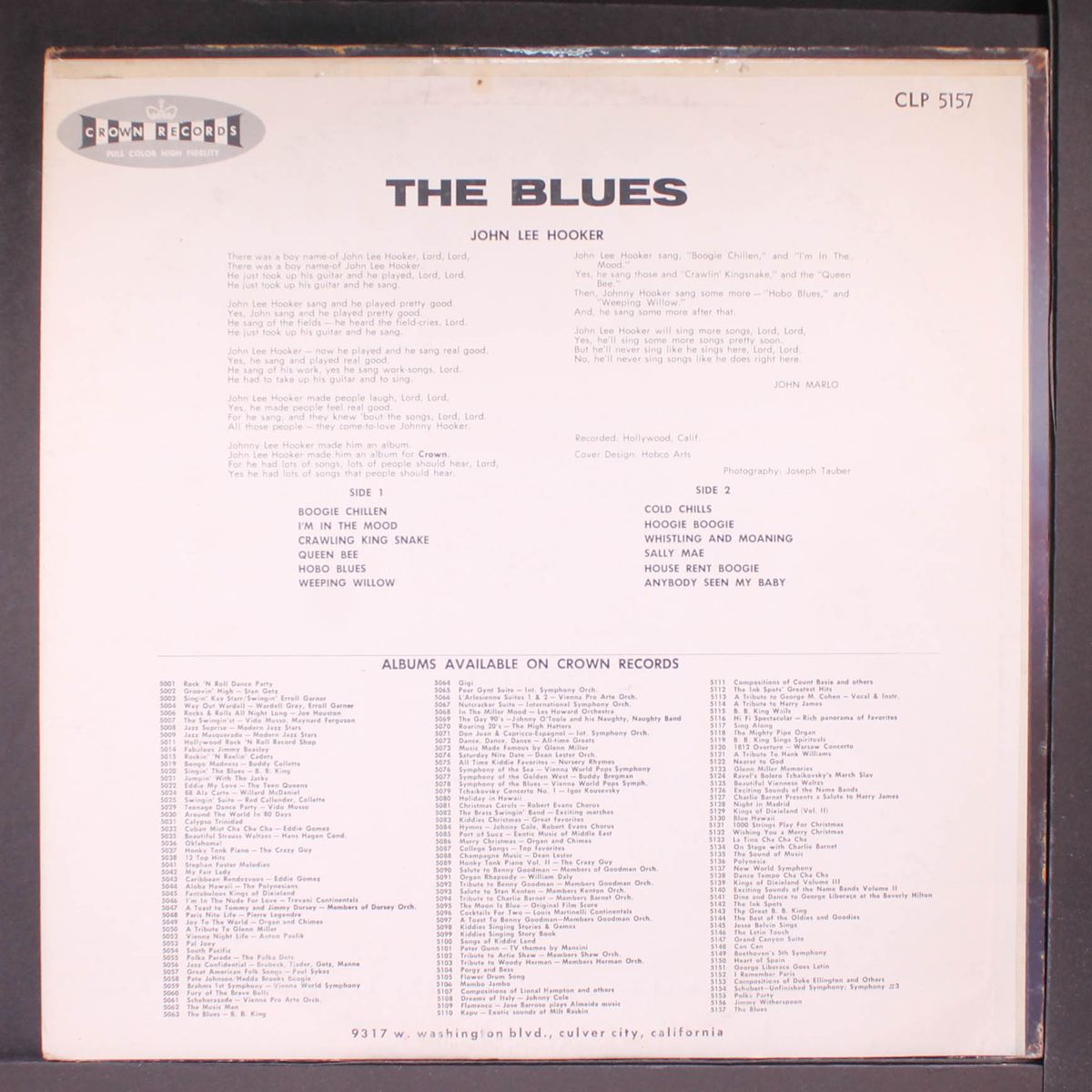 the blues by JOHN LEE HOOKER