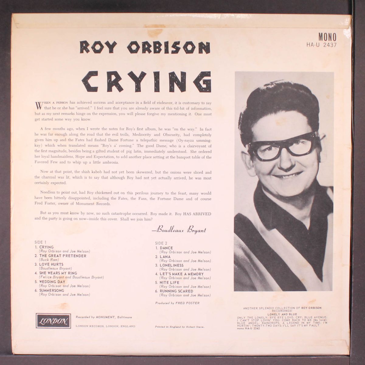 crying by ROY ORBISON