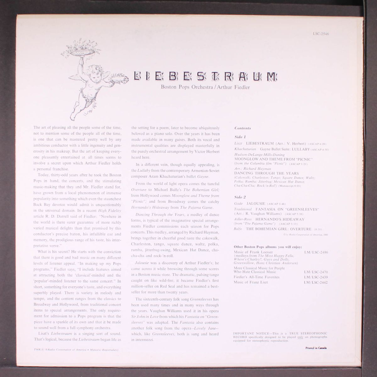 leibestraum by ARTHUR FIEDLER / BOSTON POPS