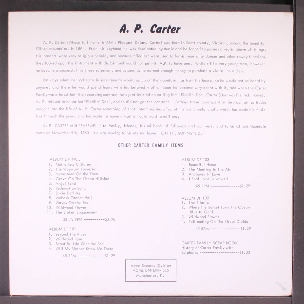 keep on the sunny side by CARTER FAMILY