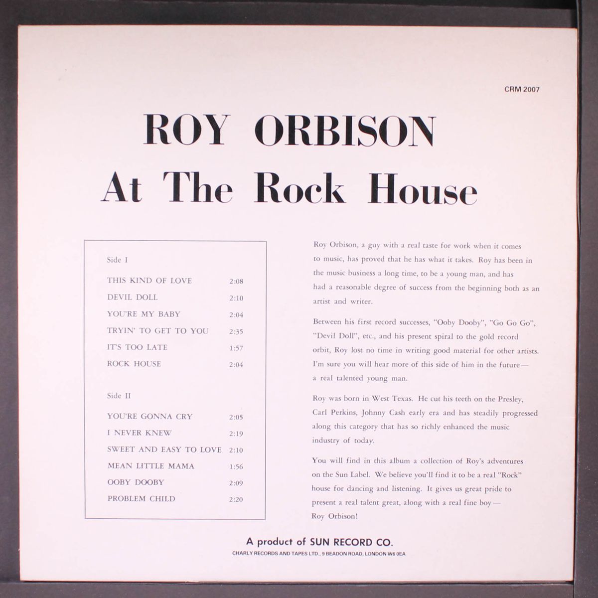 at the rock house by ROY ORBISON
