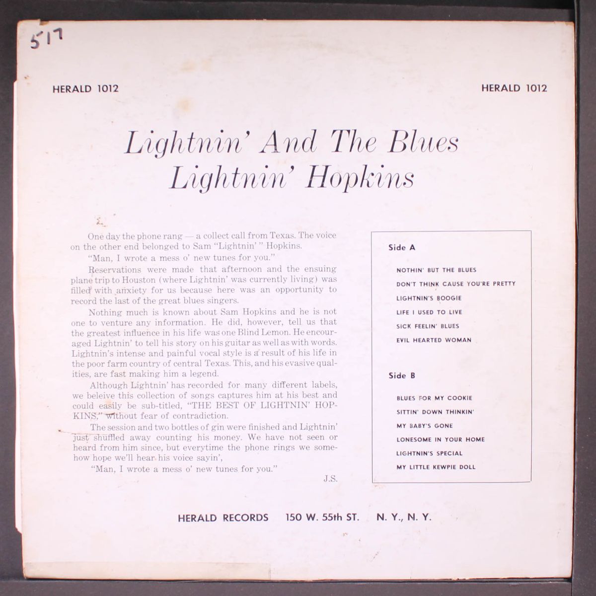 lightnin' and the blues by LIGHTNIN' HOPKINS