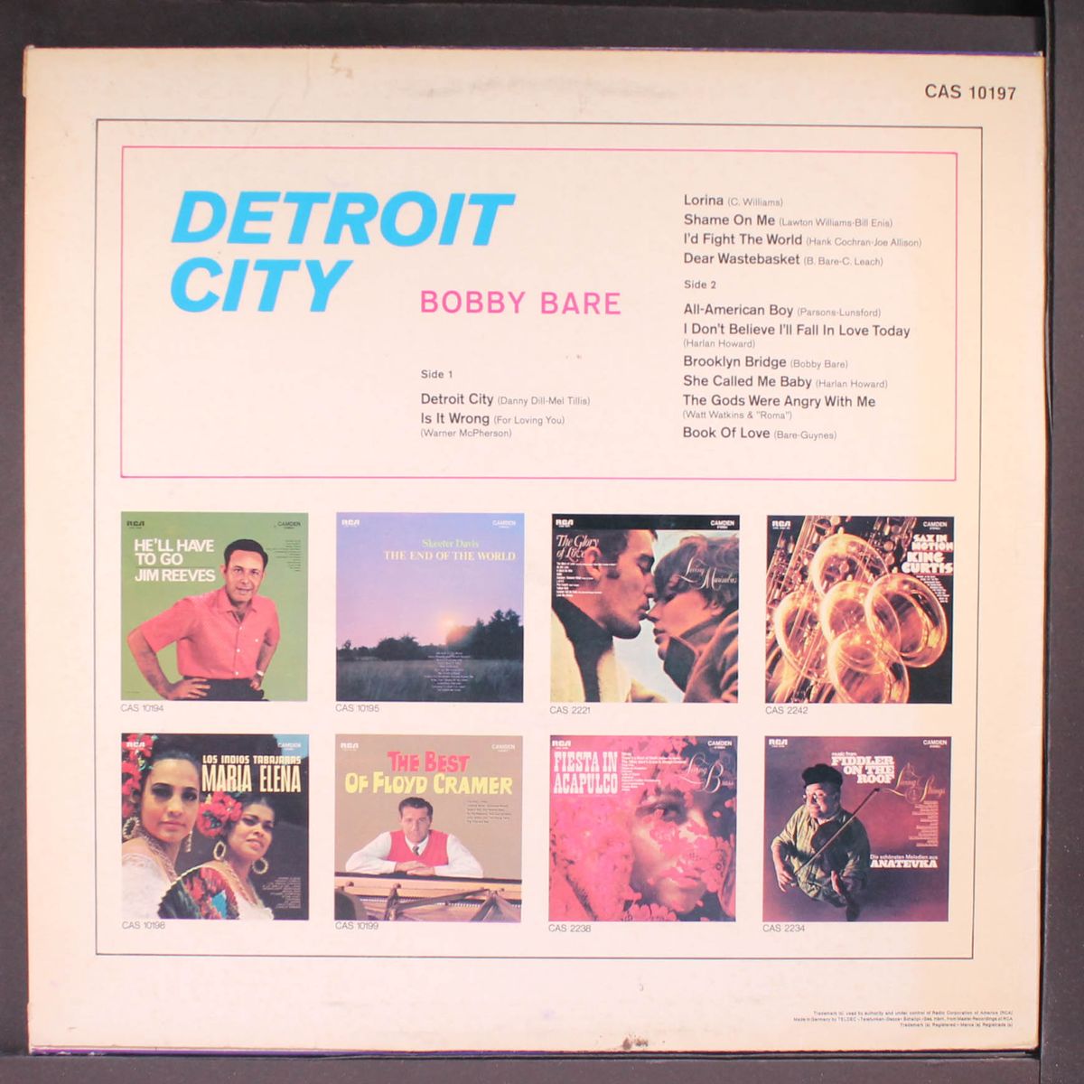 detroit city by BOBBY BARE