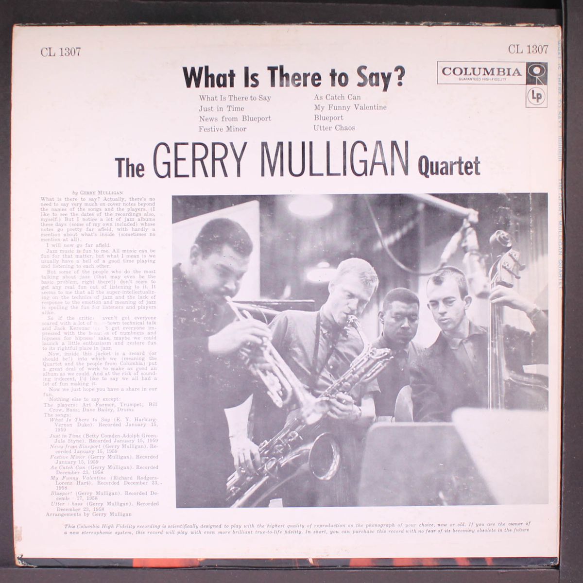 what is there to say? by GERRY MULLIGAN