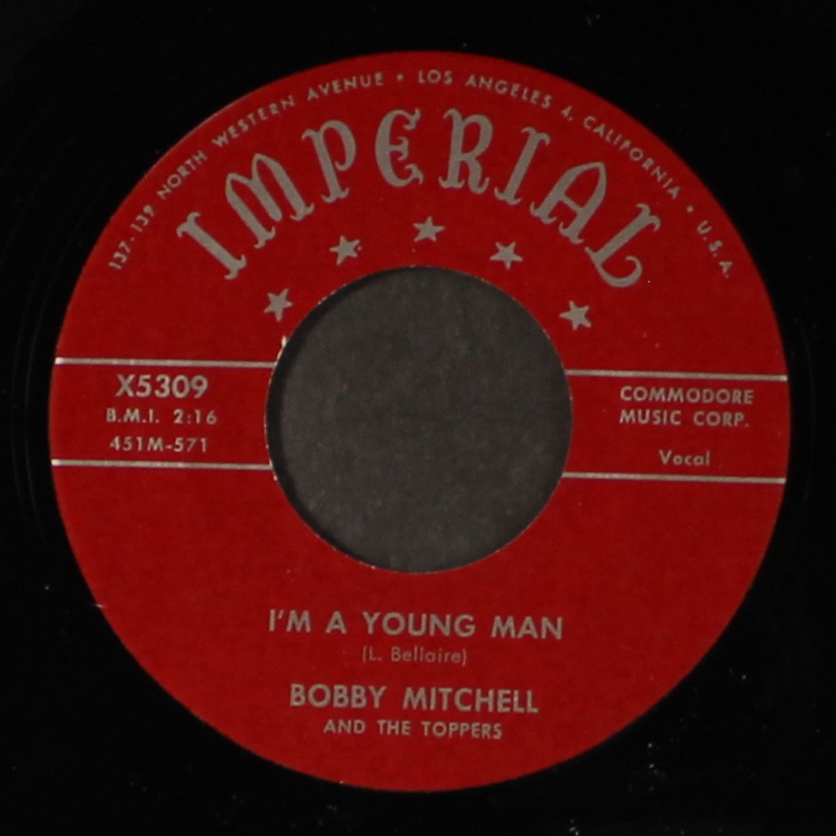 i'm a young man / she couldn't be found by BOBBY MITCHELL & TOPPERS