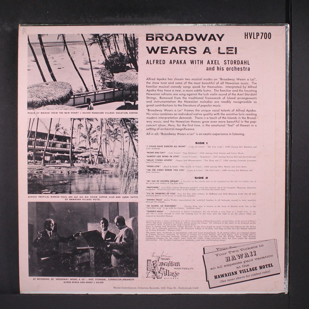 broadway wears a lei by ALFRED APAKA