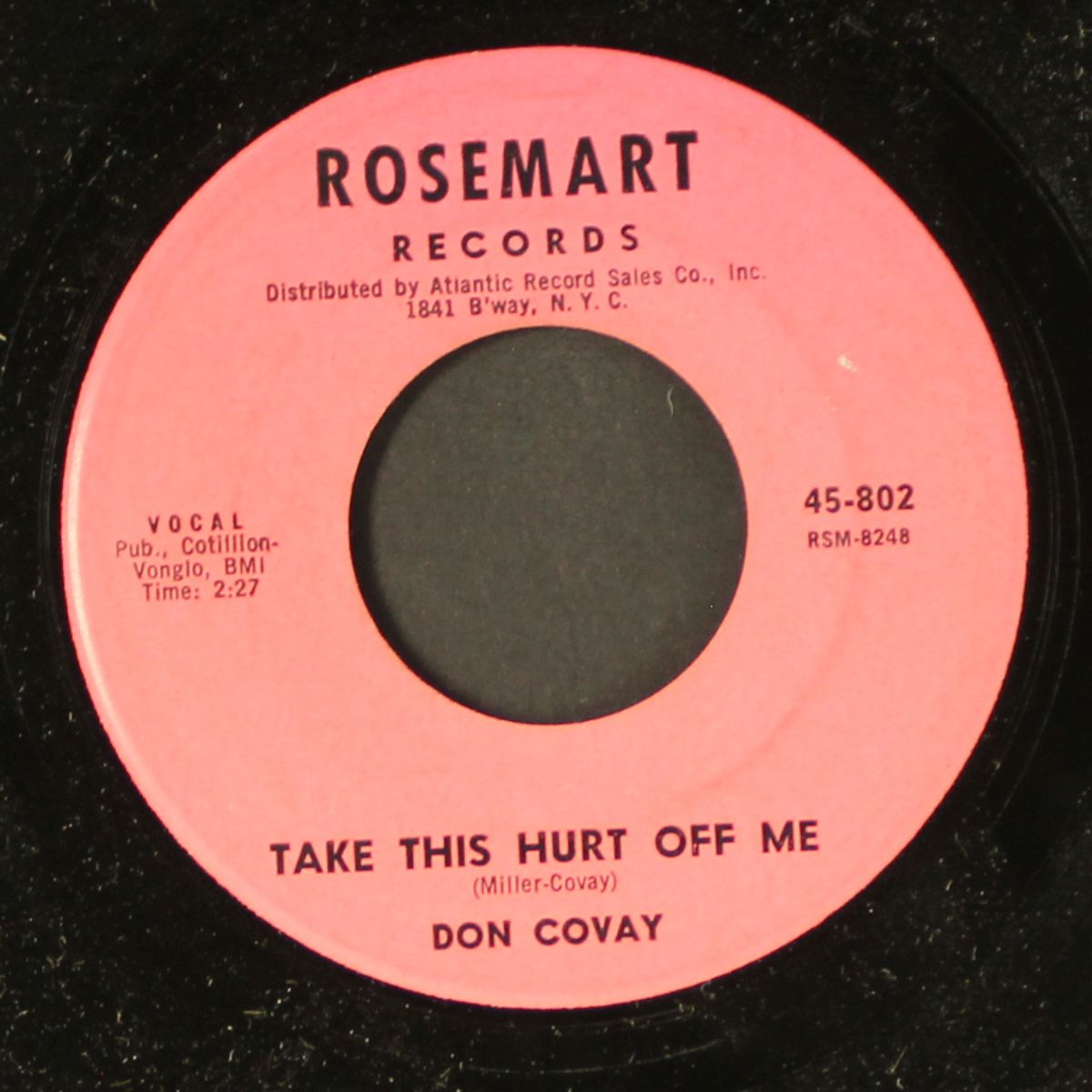 take this hurt off me / please don't let me know by DON COVAY