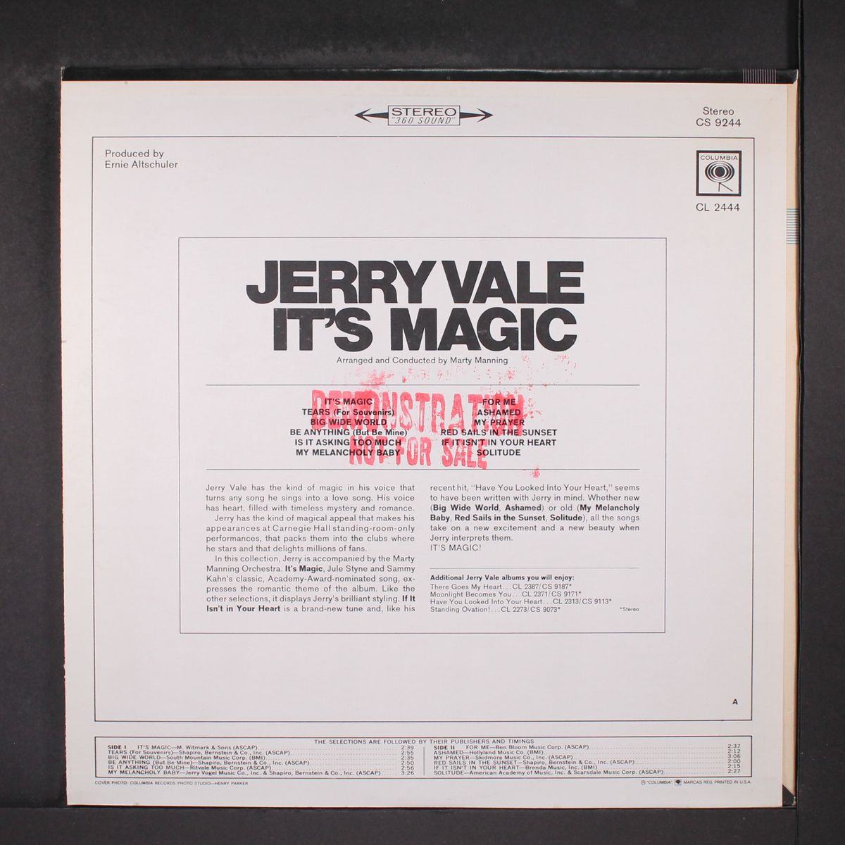 it's magic by JERRY VALE