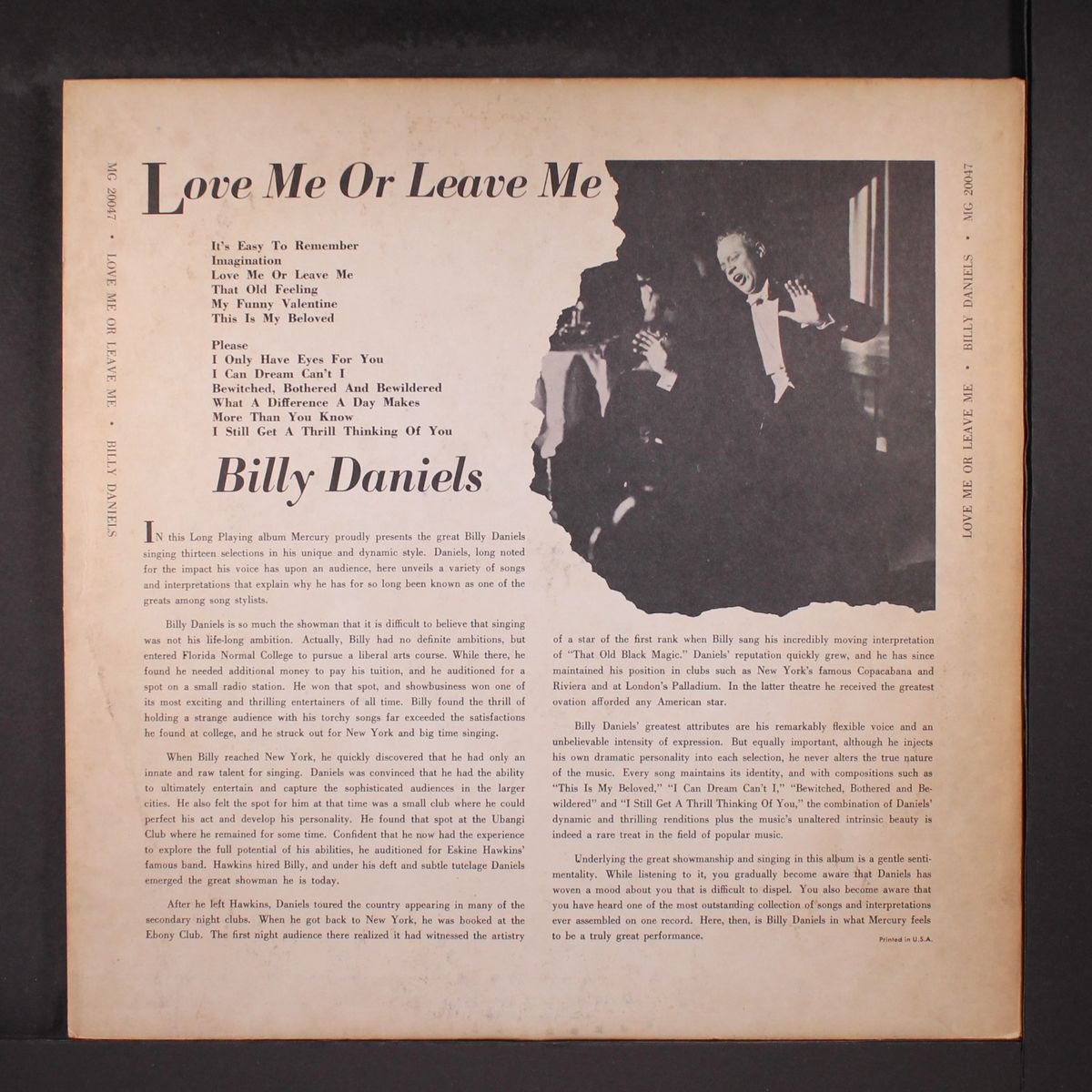 love me or leave me by BILLY DANIELS