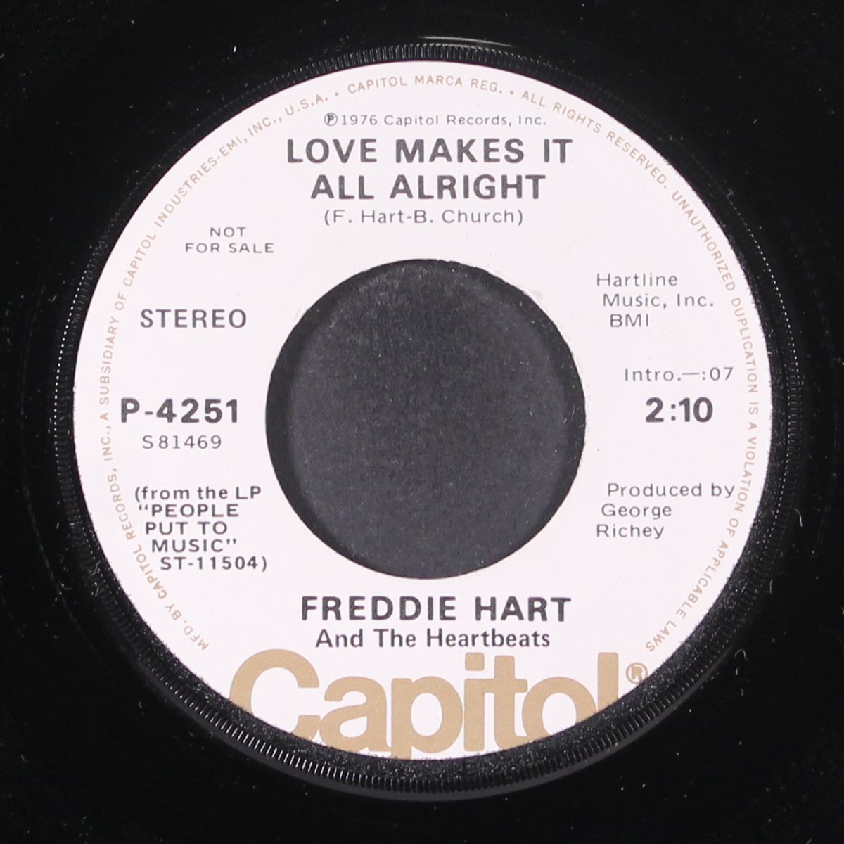 love makes it alright / she'll throw stones at you by FREDDIE HART