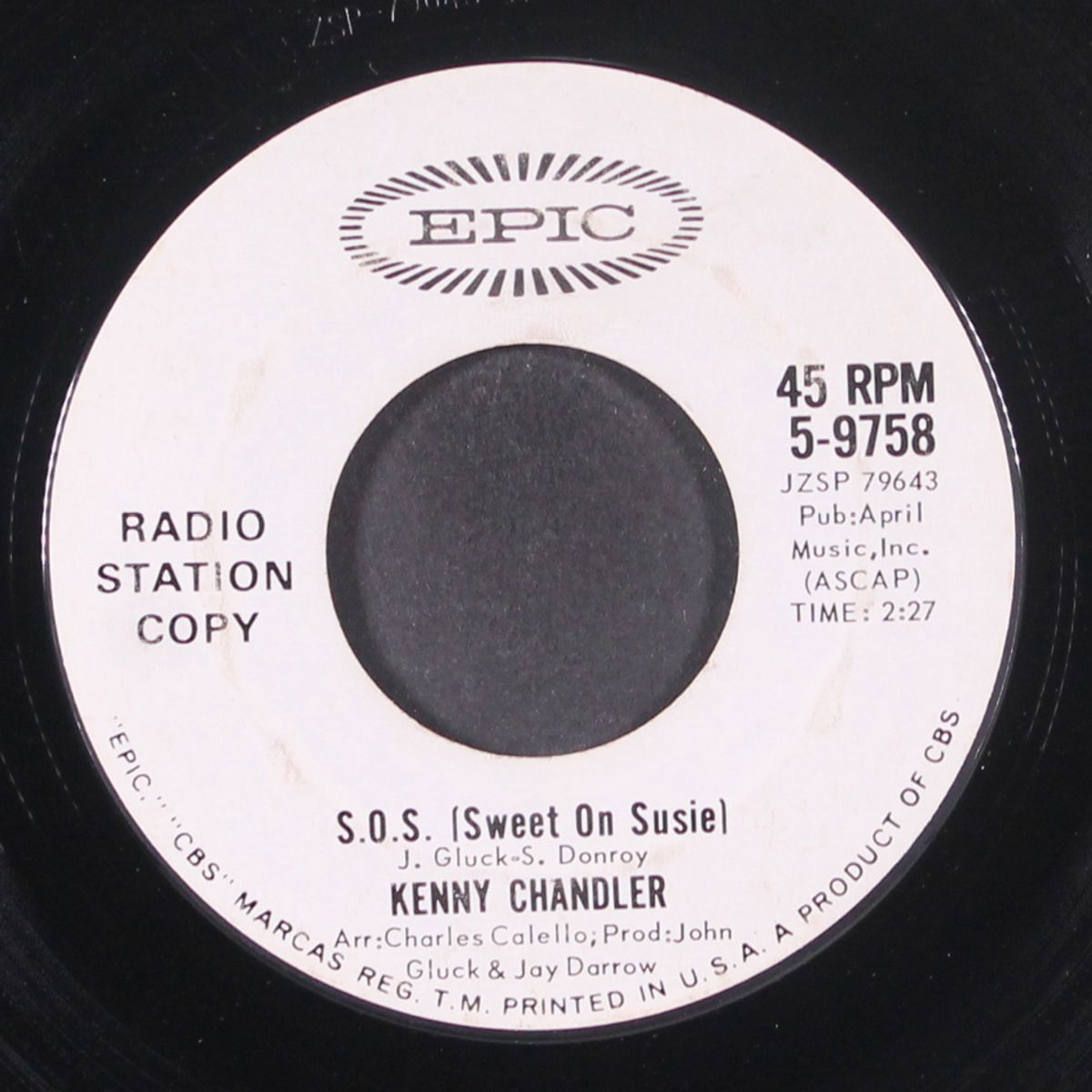 s.o.s. / come softly to me by KENNY CHANDLER