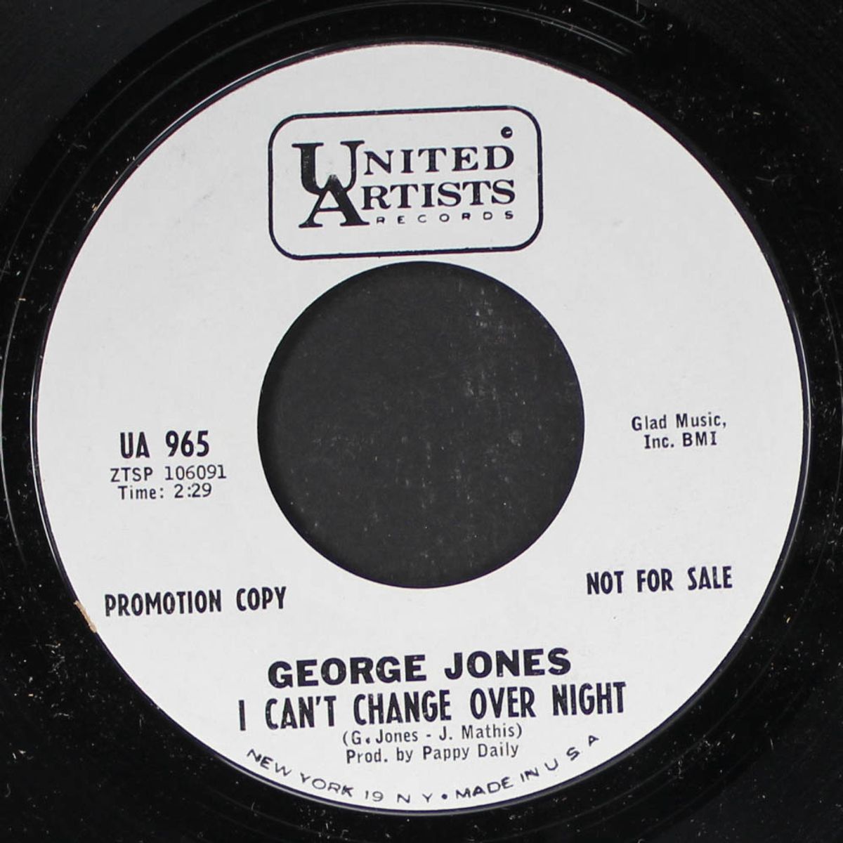 i can't change over night by GEORGE JONES