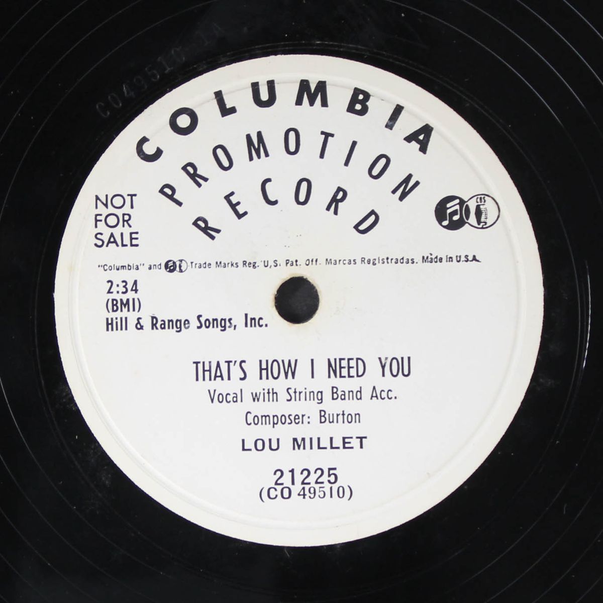 since the devil moved in / that's how i need you by LOU MILLET