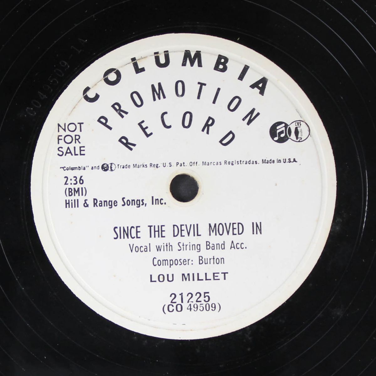 since the devil moved in / that's how i need you by LOU MILLET