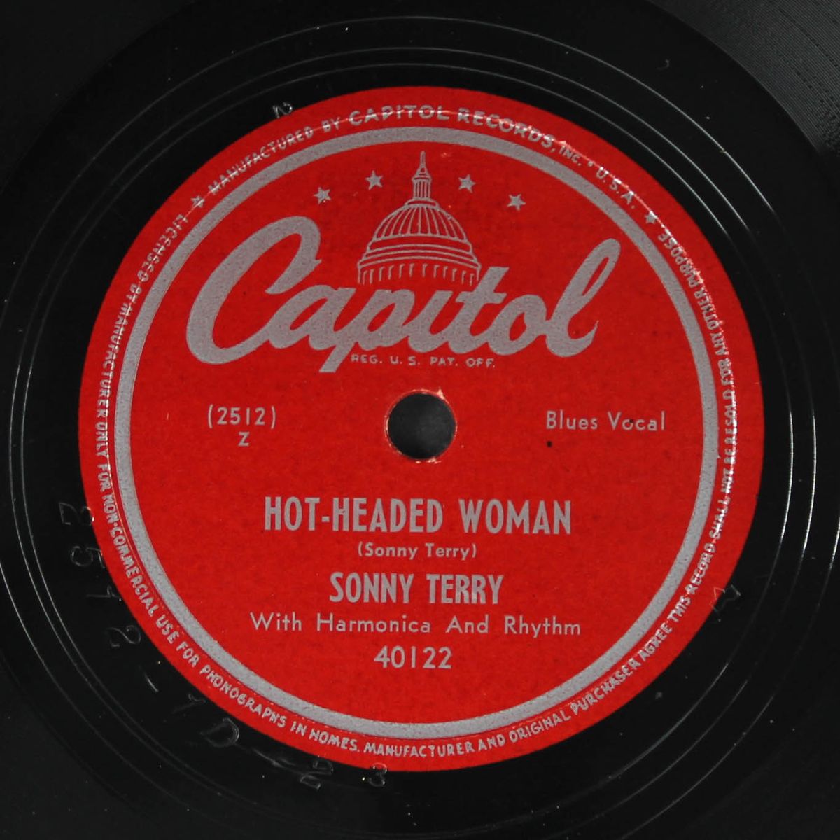hot-headed woman / custard pie blues by SONNY TERRY
