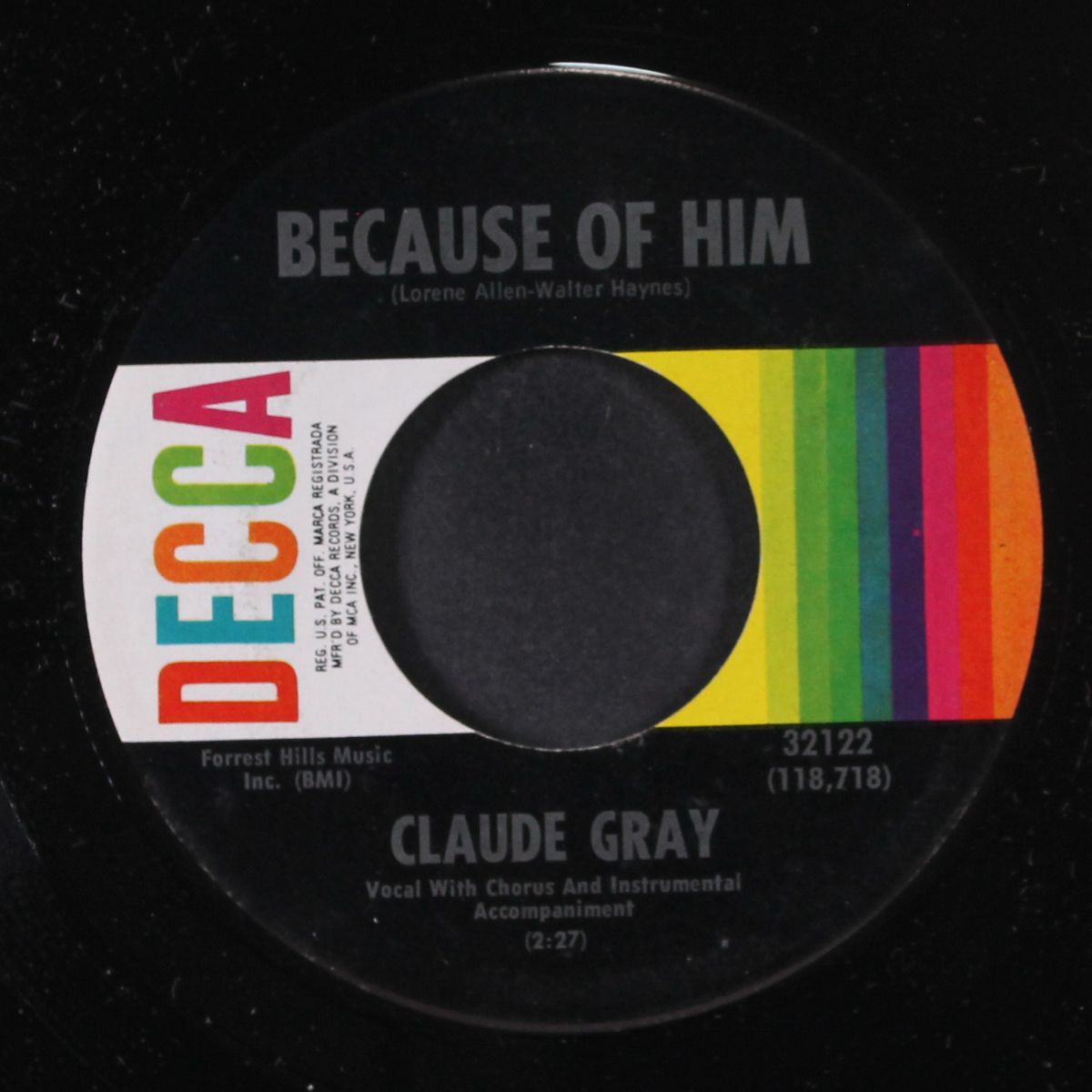 because of him by CLAUDE GRAY