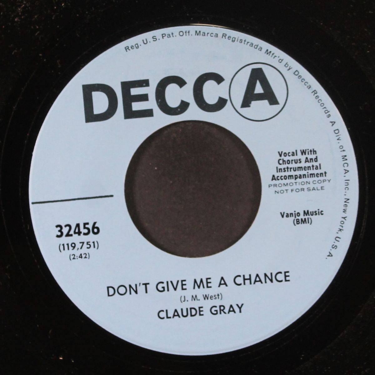 don't give me a chance by CLAUDE GRAY