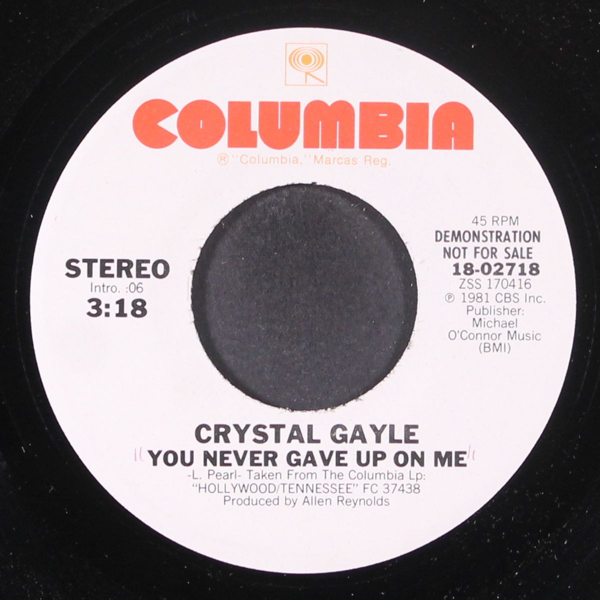 you never gave up on me / same by CRYSTAL GAYLE