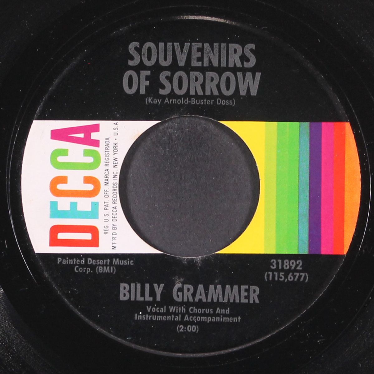 souvenirs of sorrow by BILLY GRAMMER