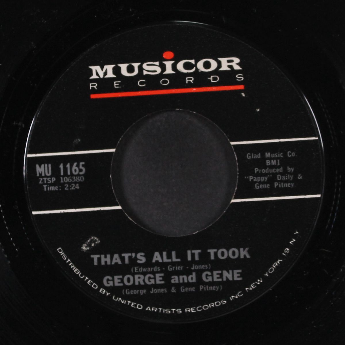 y'all come / that's all it took by GEORGE JONES & GENE PITNEY