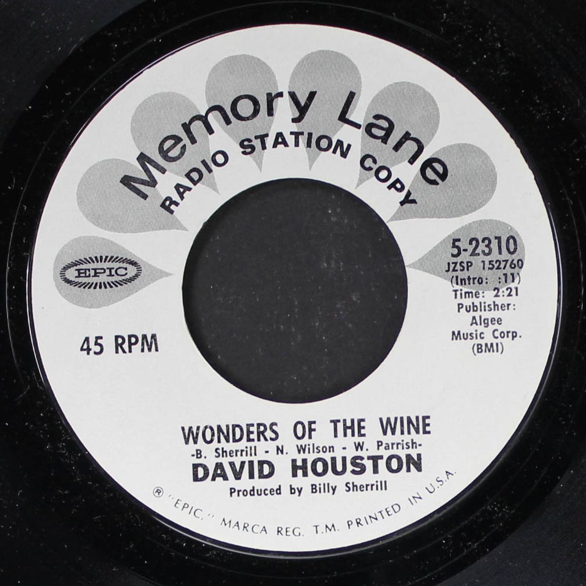 wonders of the wine / i do my swinging at home by DAVID HOUSTON