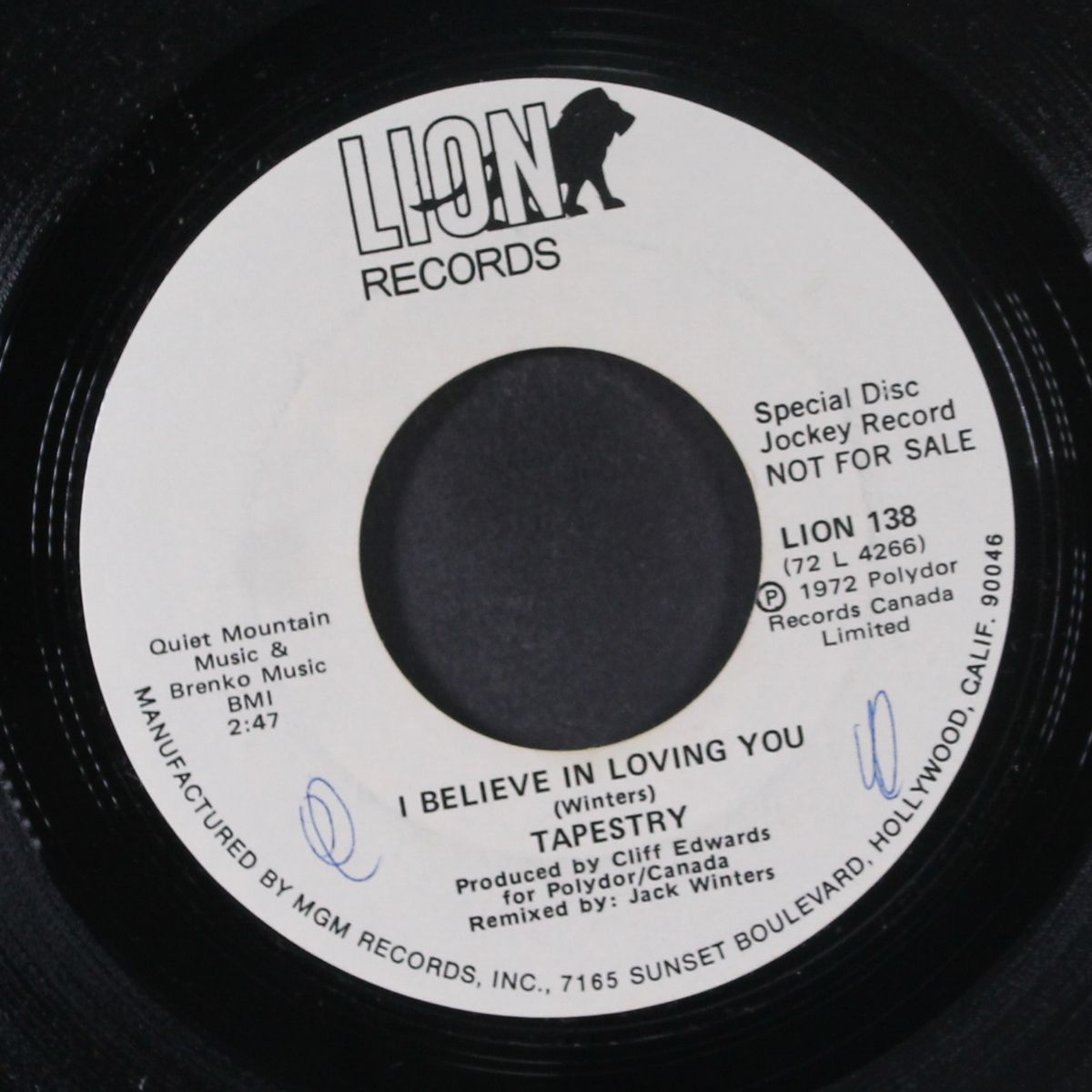 the music doesn't seem to be gong anywhere / i believe in loving you by TAPESTRY