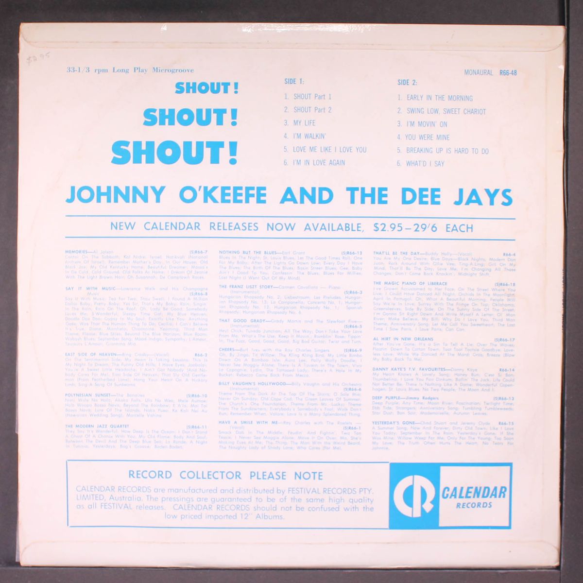 shout! shout! shout! by JOHNNY O'KEEFE