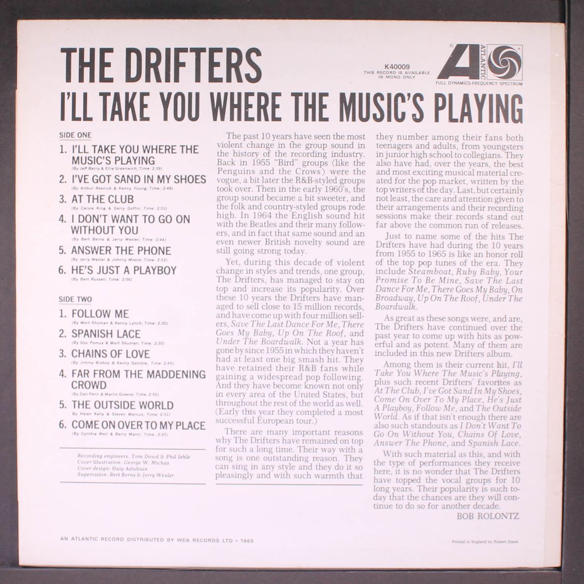 i'll take you where the music's playing by DRIFTERS