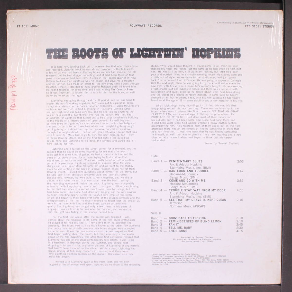 the roots of lightnin' hopkins by LIGHTNIN' HOPKINS