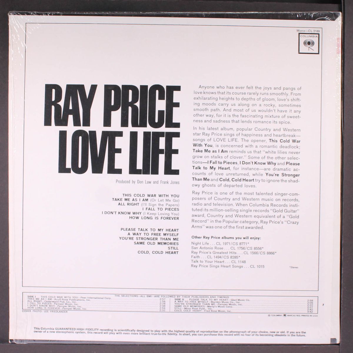 love life by RAY PRICE