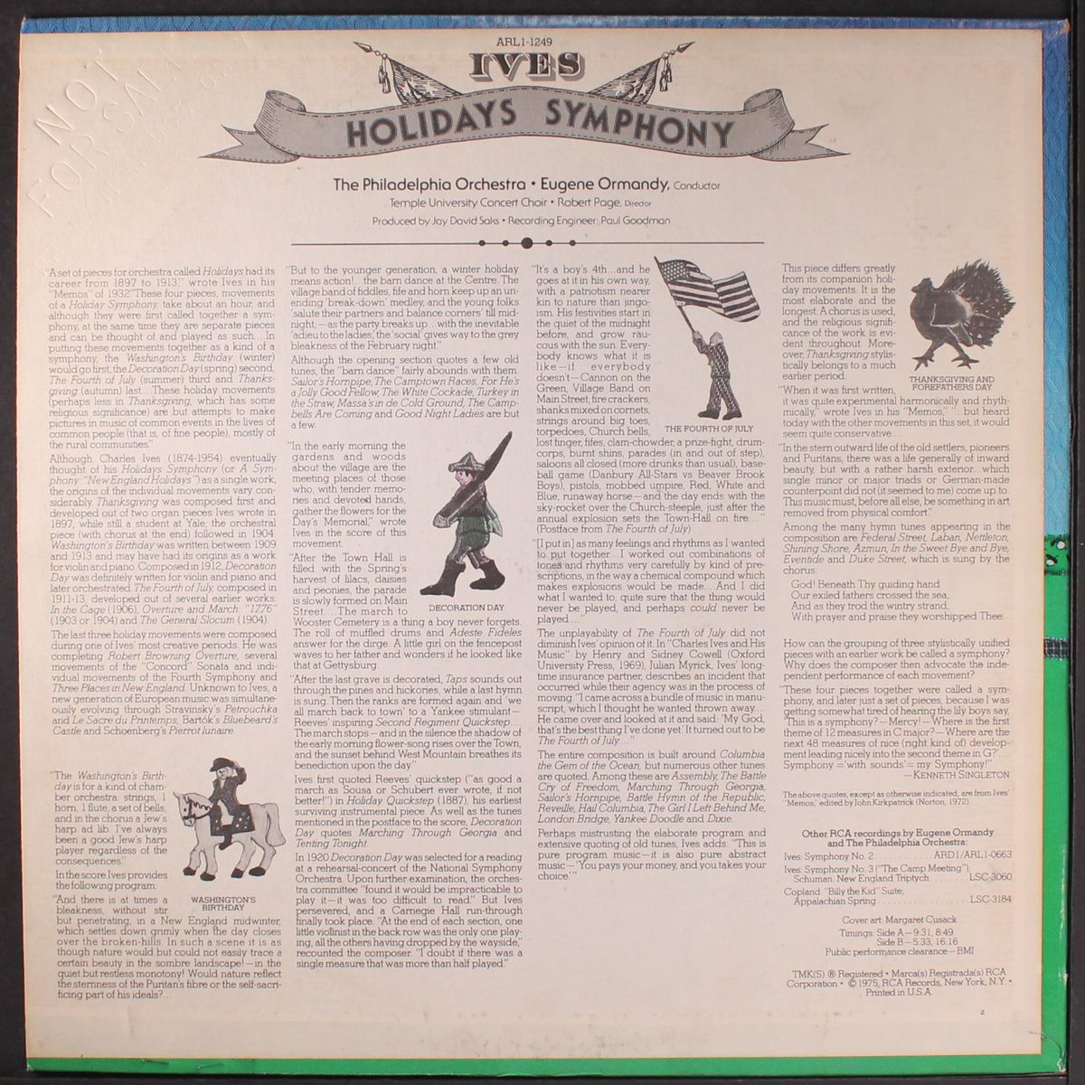 ives: holidays symphony by EUGENE ORMANDY