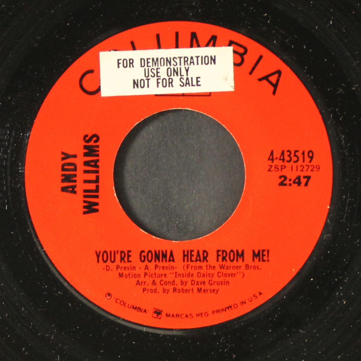 you're gonna hear from me! / bye bye blues by ANDY WILLIAMS