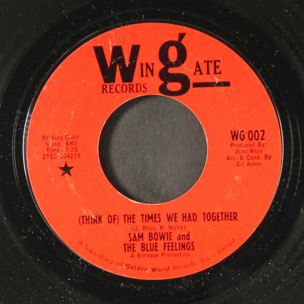 (think of) the times we had together / swoop, swoop by SAM BOWIE & BLUE FEELINGS