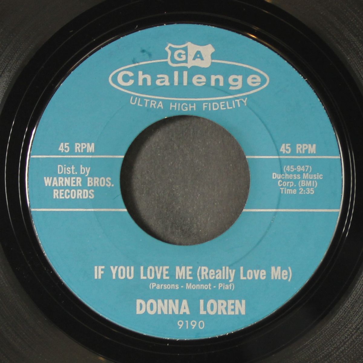 on the good ship lollipop / if you love me by DONNA LOREN