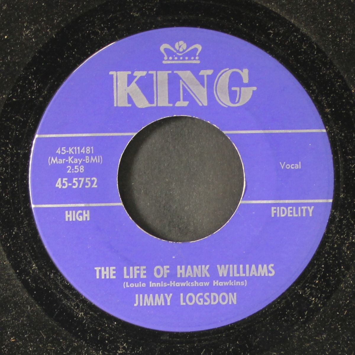 the life of hank williams / the death of hank williams by JIMMY LOGSDON