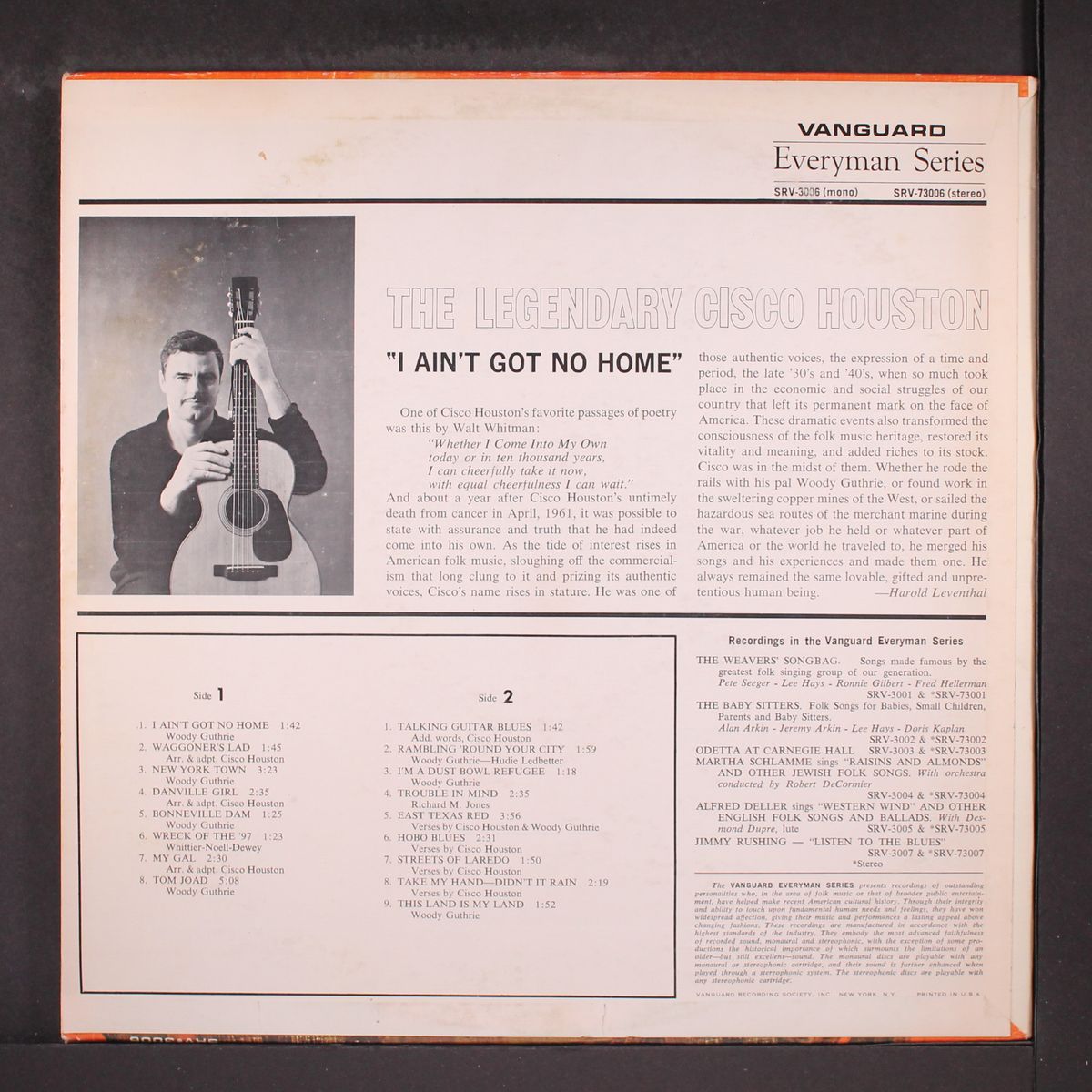 i ain't got no home by CISCO HOUSTON