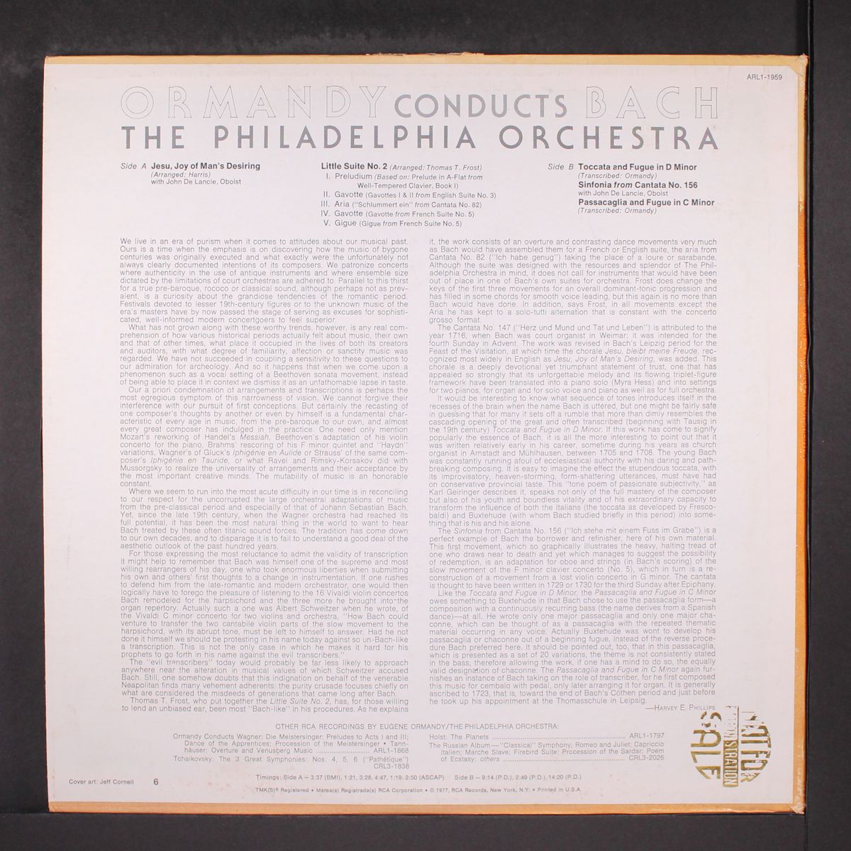 conducts bach by EUGENE ORMANDY