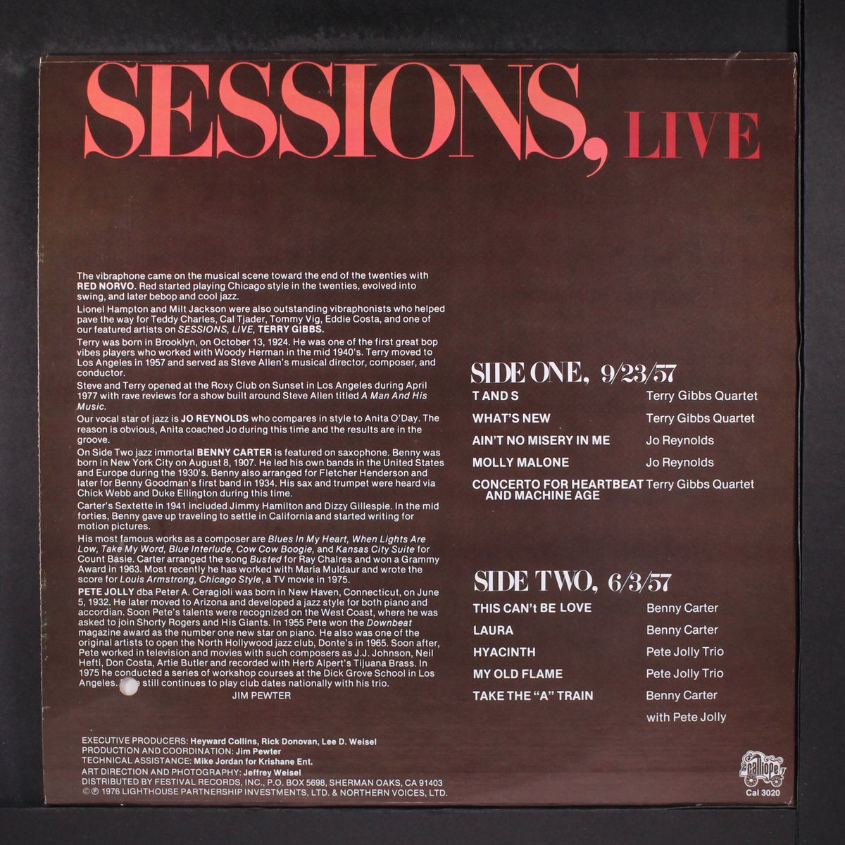 sessions, live by TERRY GIBBS