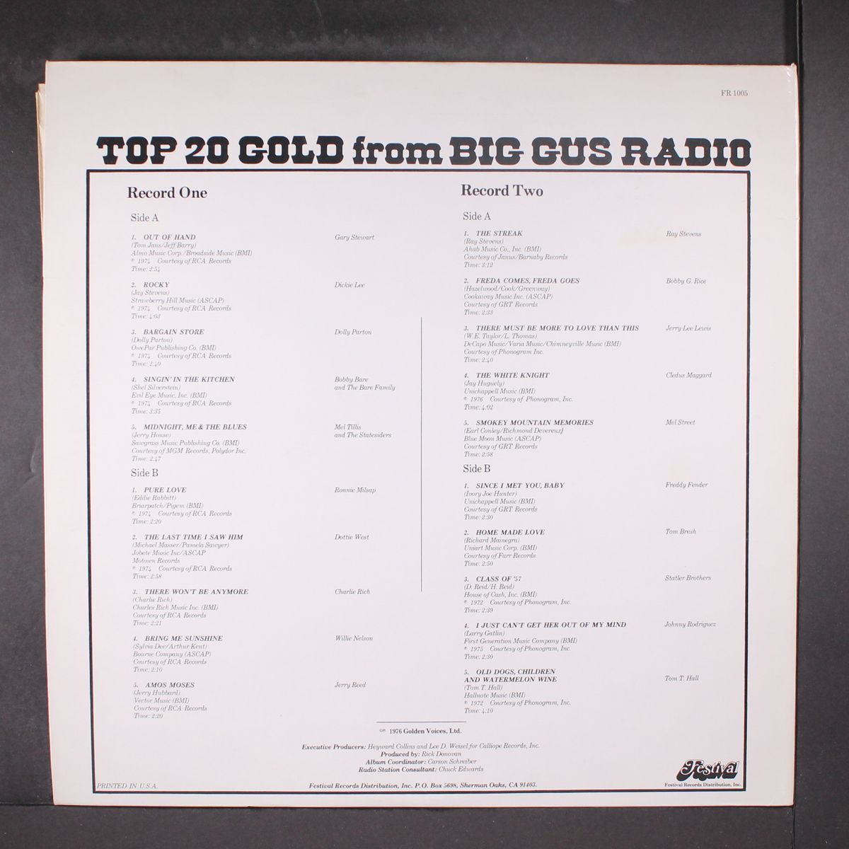 top 20 gold from big gus radio by VARIOUS