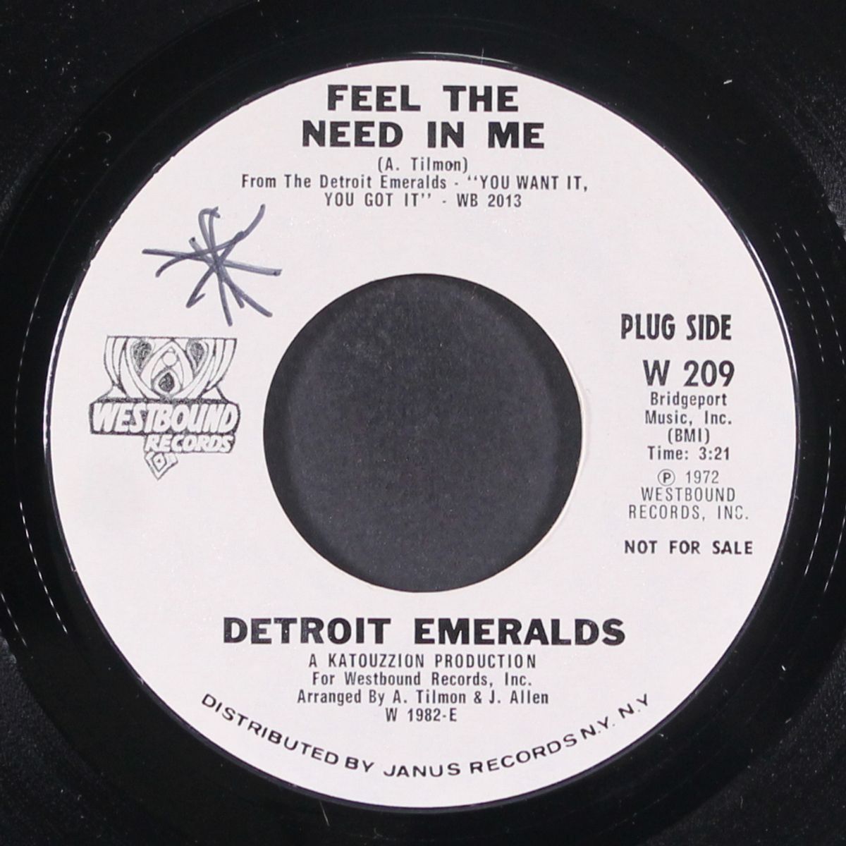feel the need in me / there's a love for me somewhere by DETROIT EMERALDS