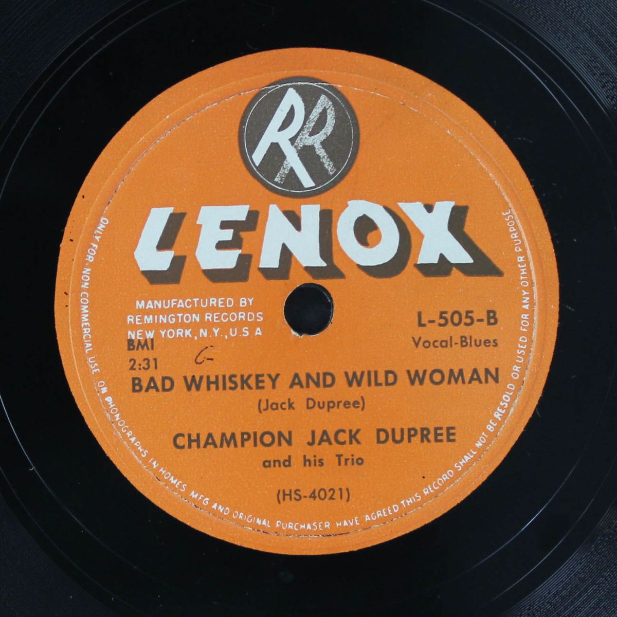 bus station blues / bad whiskey and wild women by CHAMPION JACK DUPREE