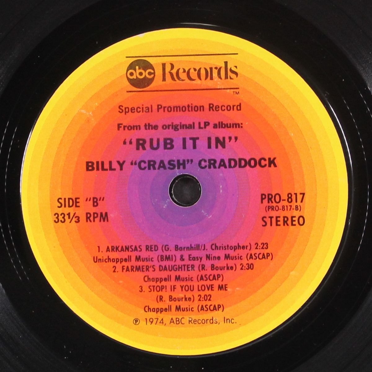 rub it in by BILLY "CRASH" CRADDOCK