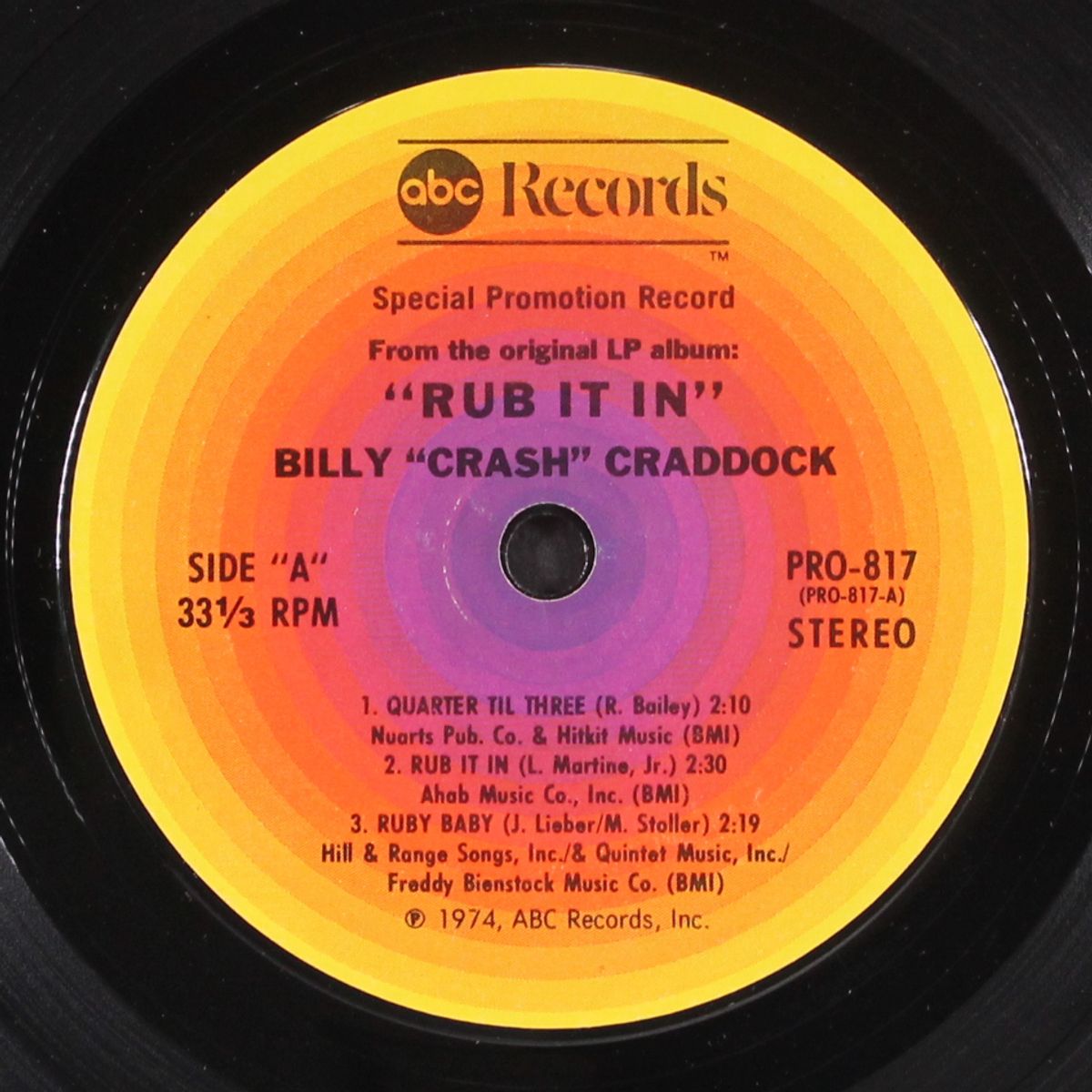 rub it in by BILLY "CRASH" CRADDOCK
