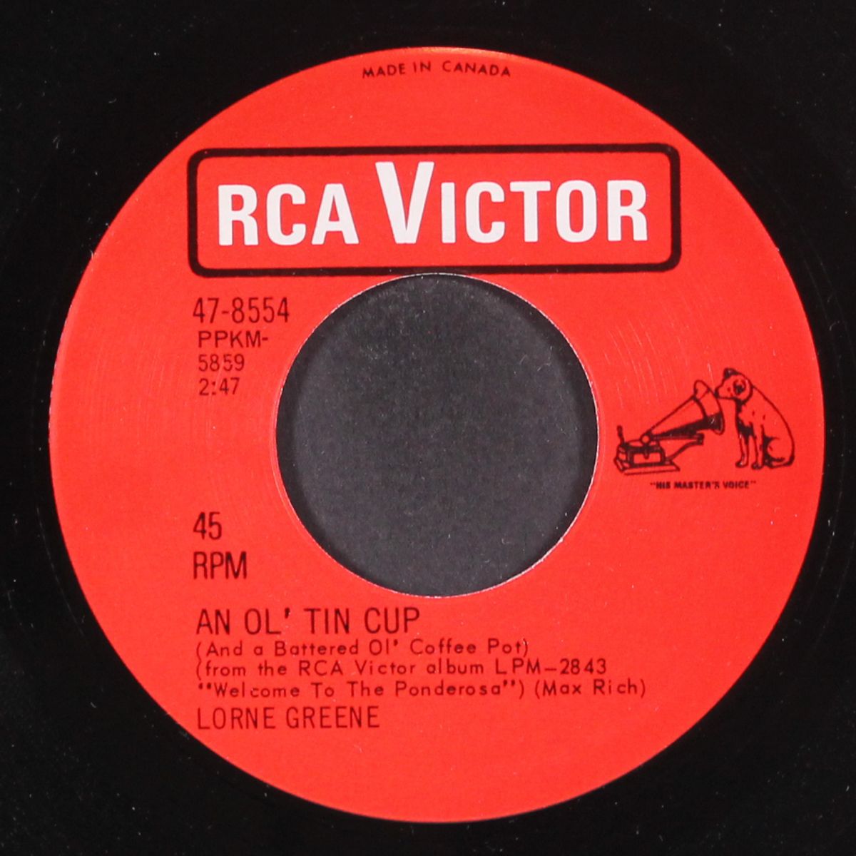 an ol' tin cup by LORNE GREENE
