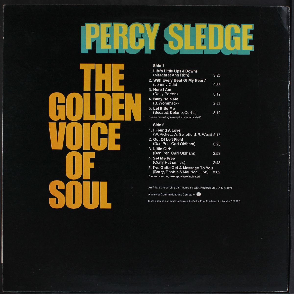 the golden voice of soul by PERCY SLEDGE