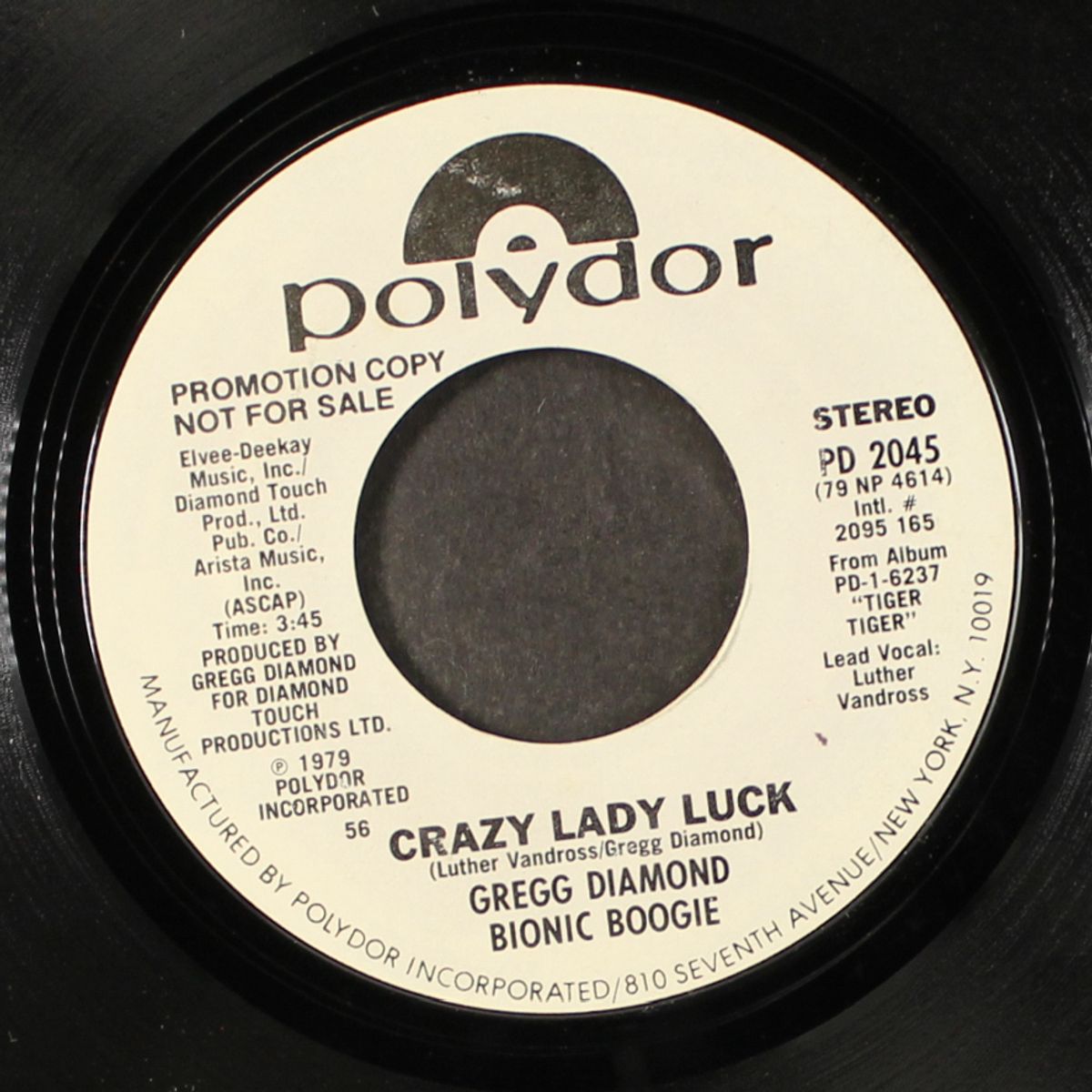 crazy lady luck / same by GREGG DIAMOND BIONIC BOOGIE