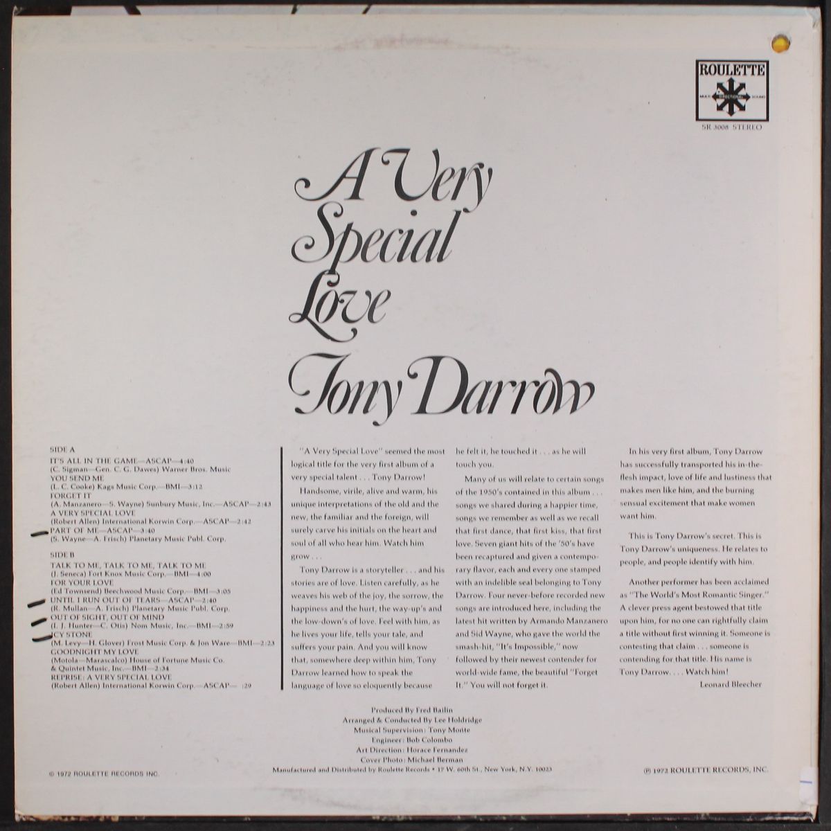 a very special love by TONY DARROW