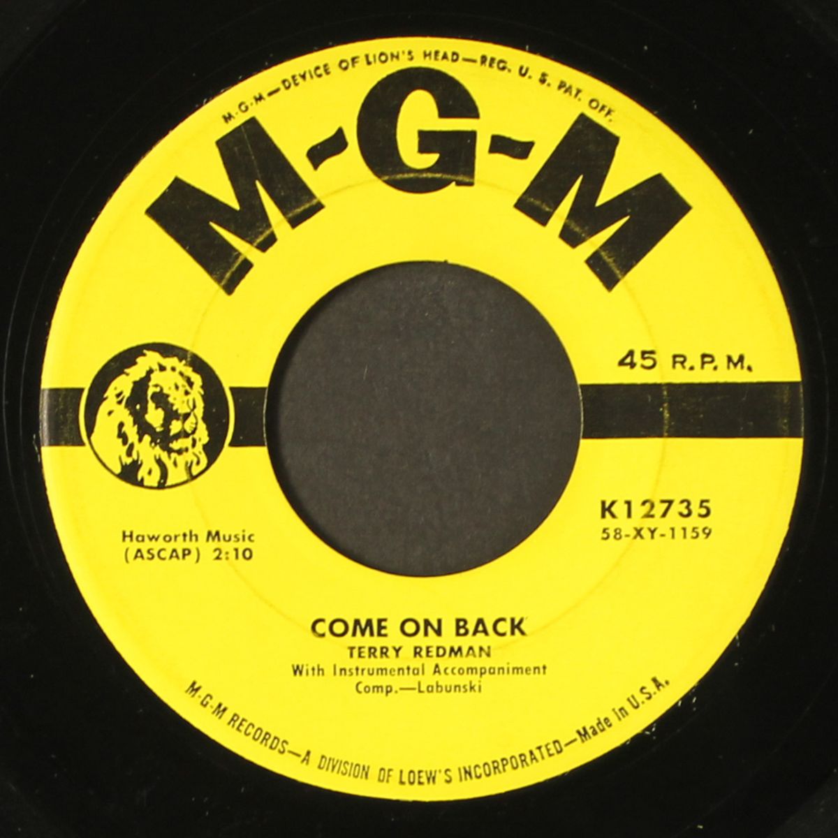 come on back / lonely by TERRY REDMAN